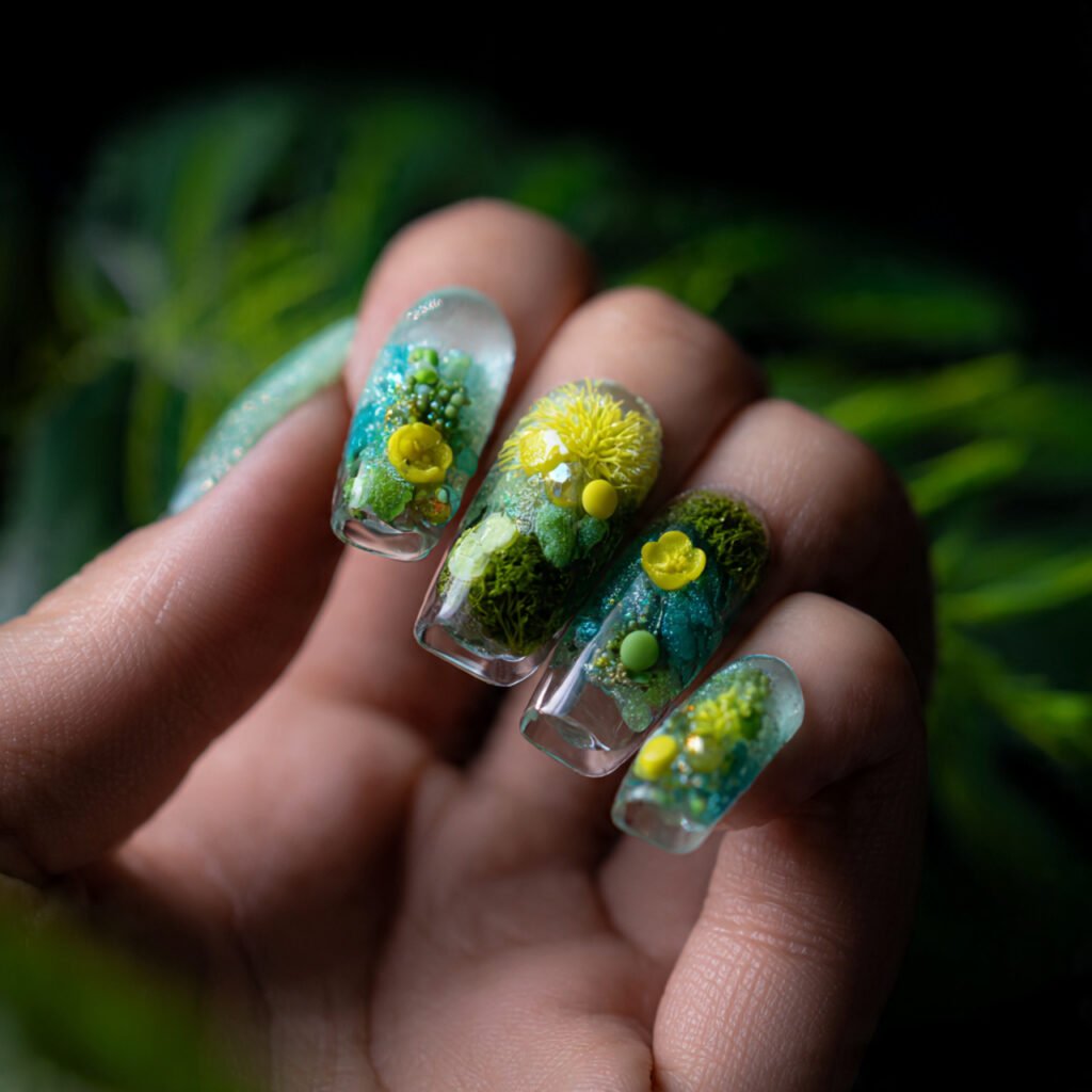 3d funky nails mini charms done chic