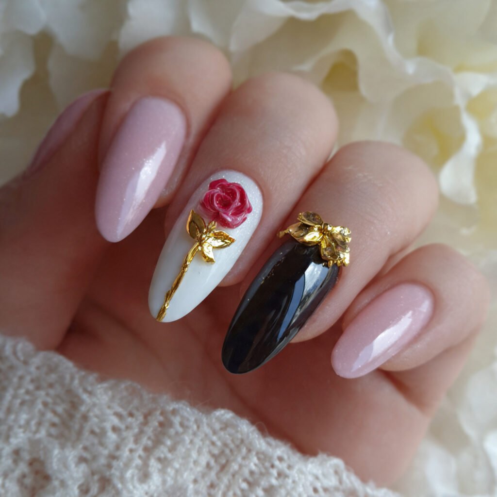 3d minimal accent acrylics one nail one 1