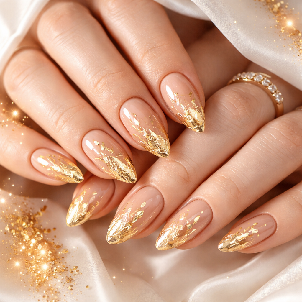 Gold foil nails