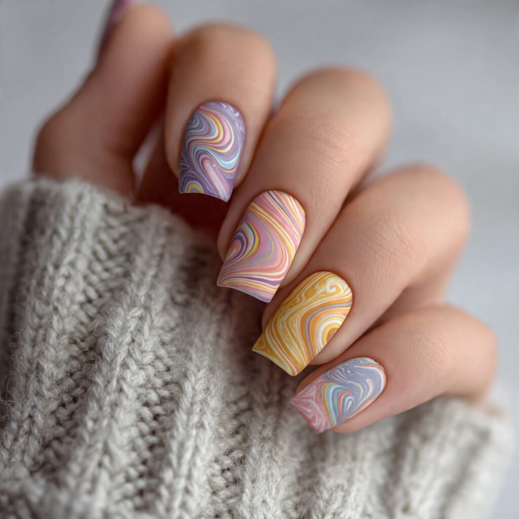 abstract swirls in pastel mix nature looks