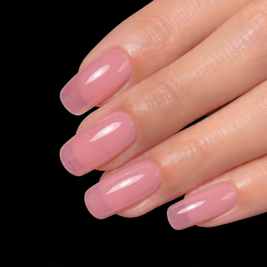 acrylic lip gloss nails sheer juicy high shine