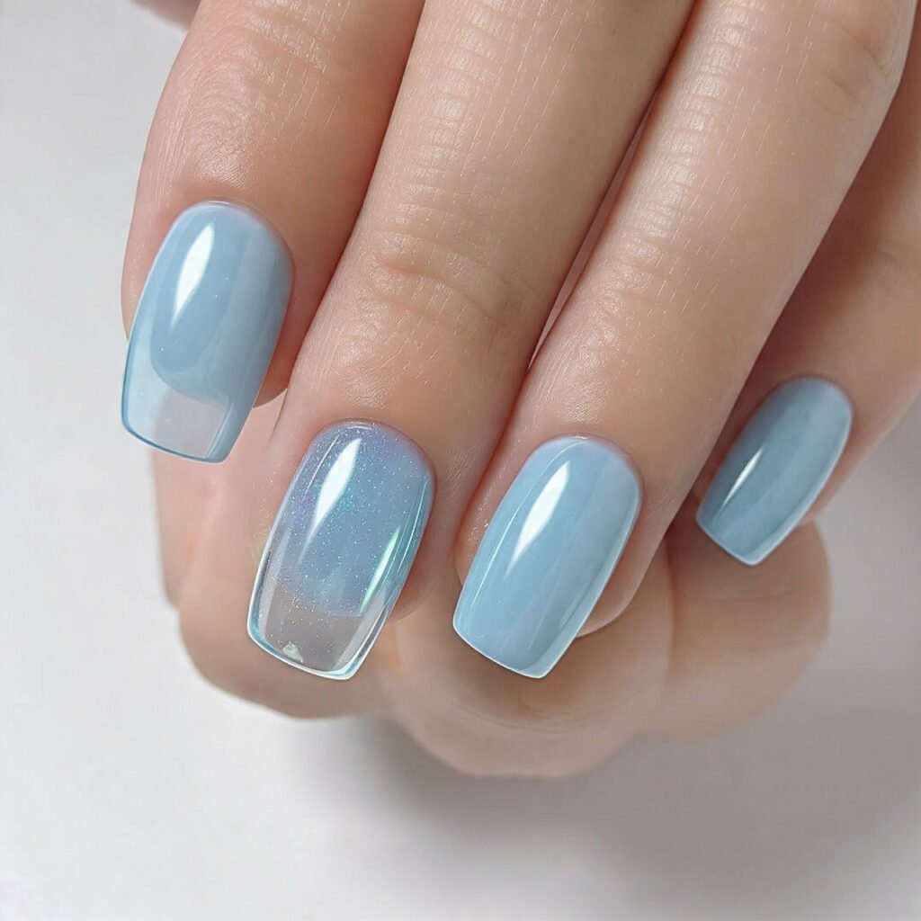 aqua jelly nails fresh pool water shine