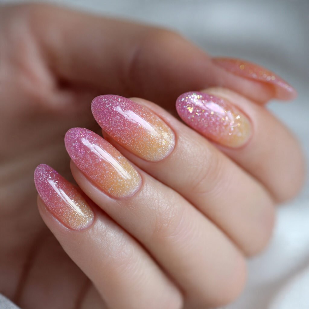 aura glow nail art natural