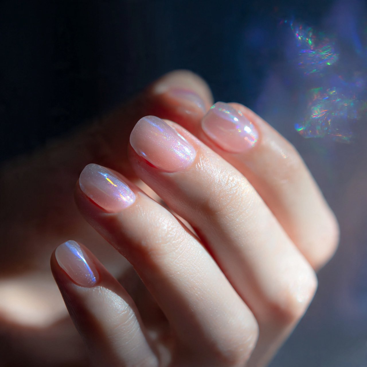 aura nails soft center glow nail image