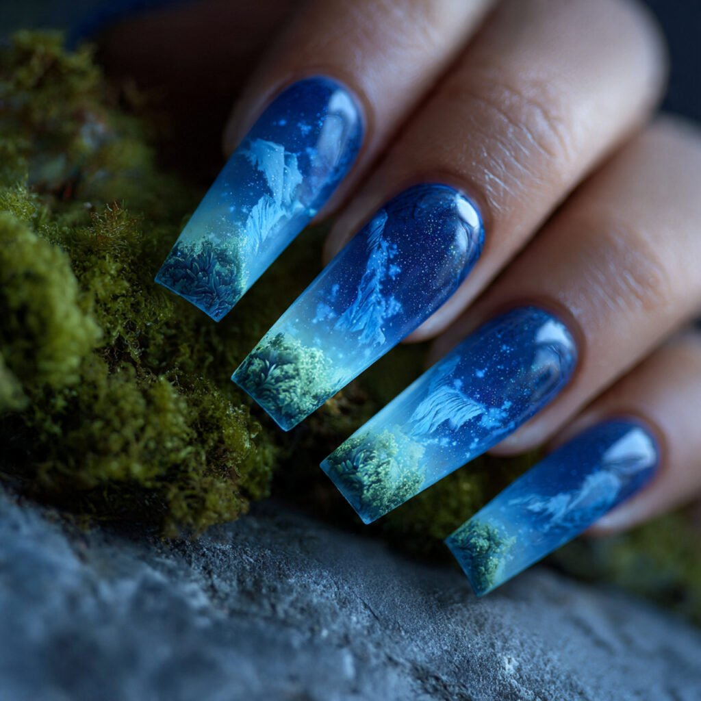 avatar state aura nails glow center gradient