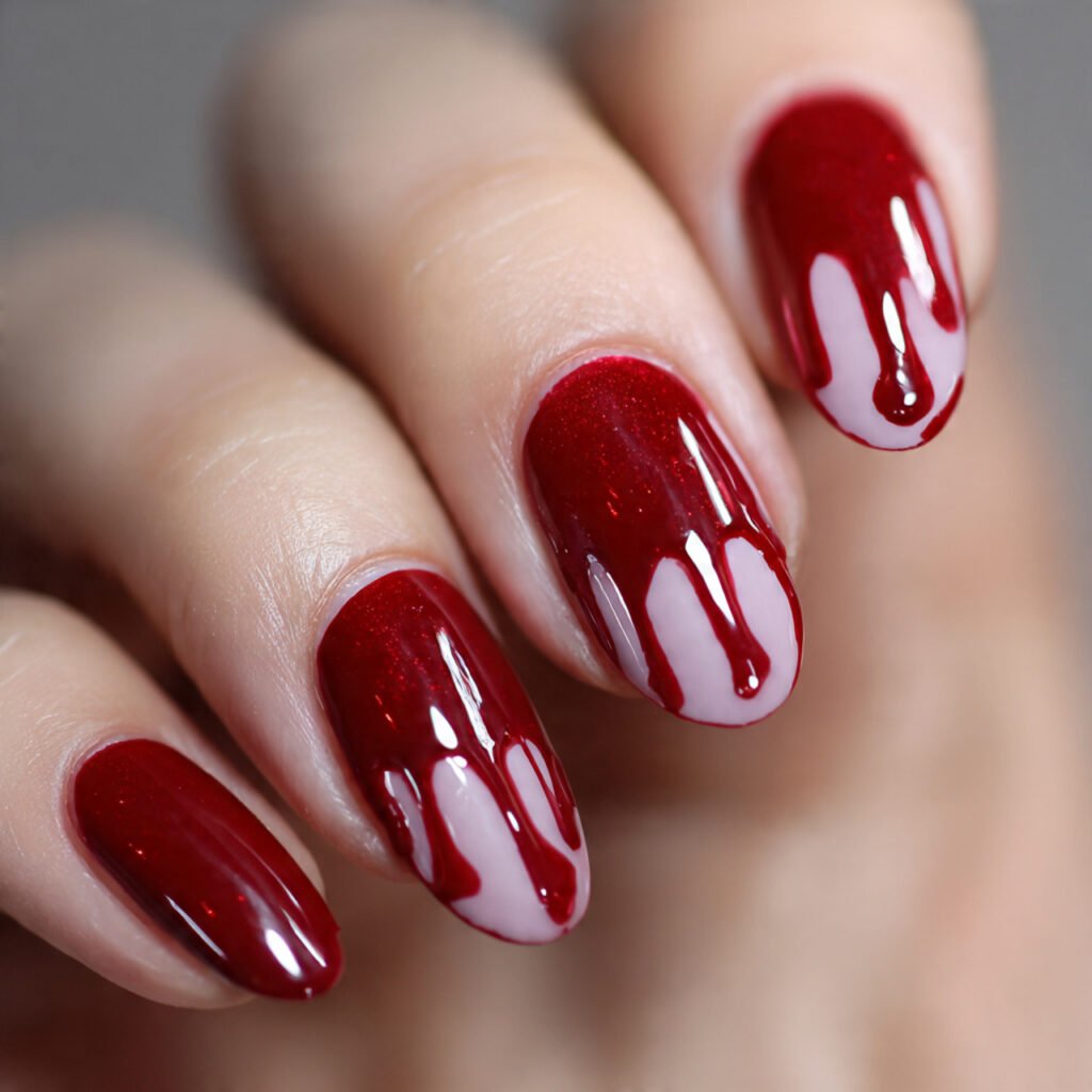 blood drip nails decent looks nails