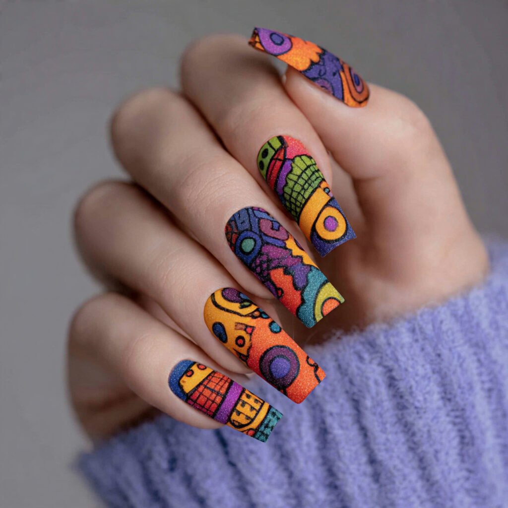 bold abstract art attractive looks nails