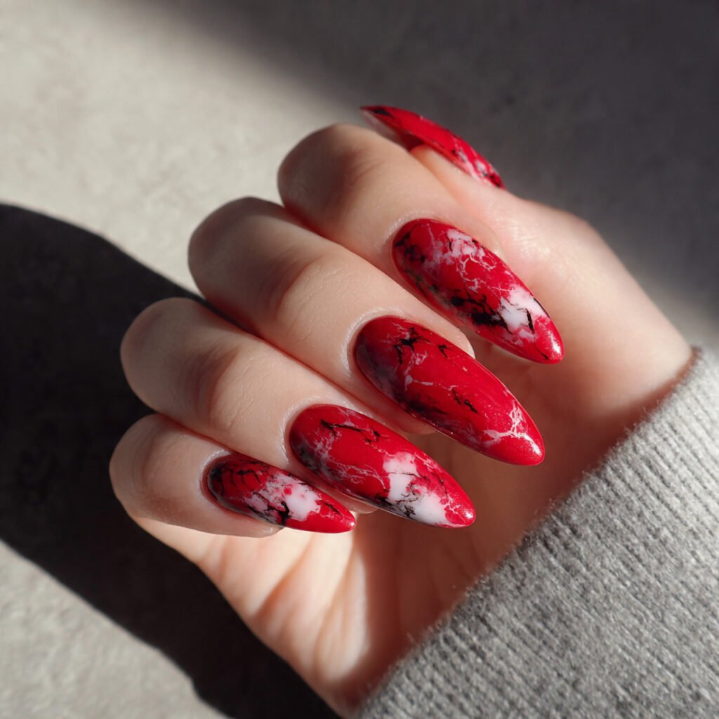 bold red acrylics statement but always in