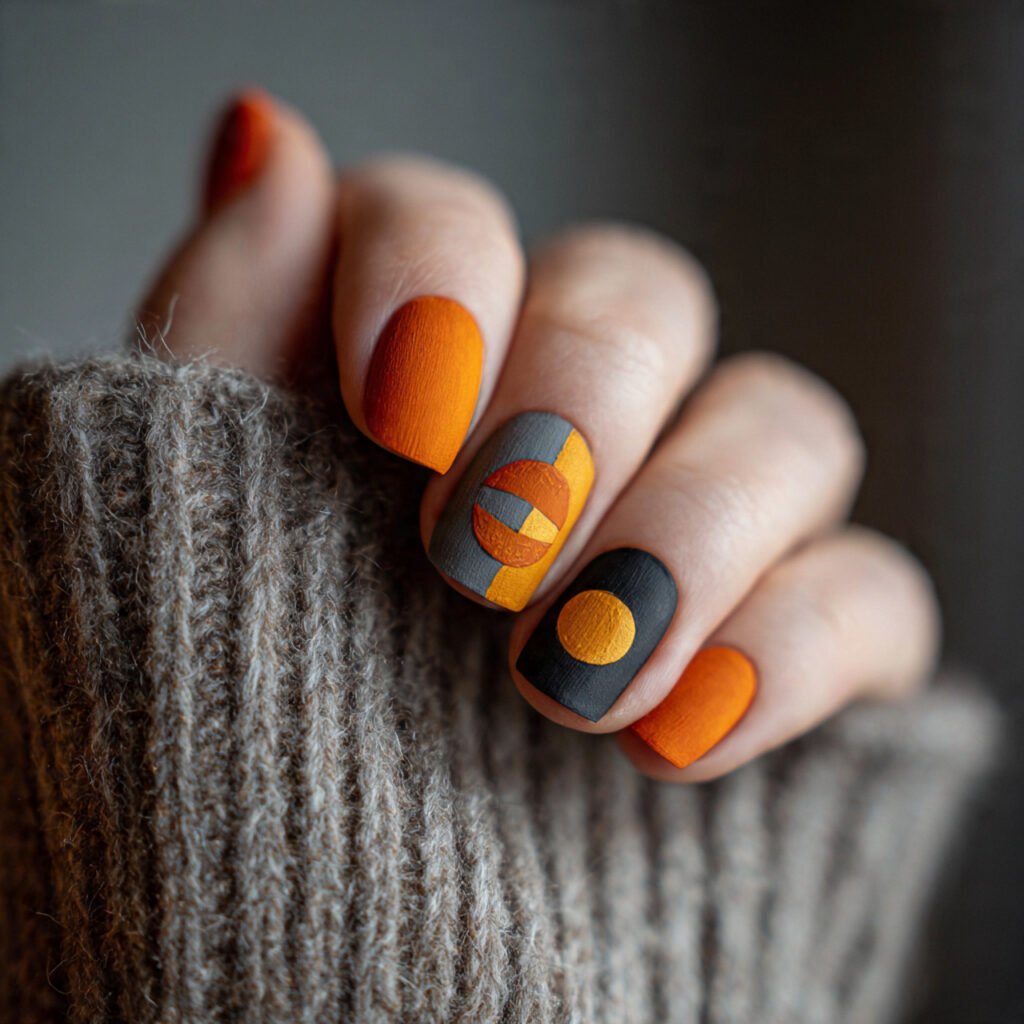 burnt orange half moon design seasonal modern