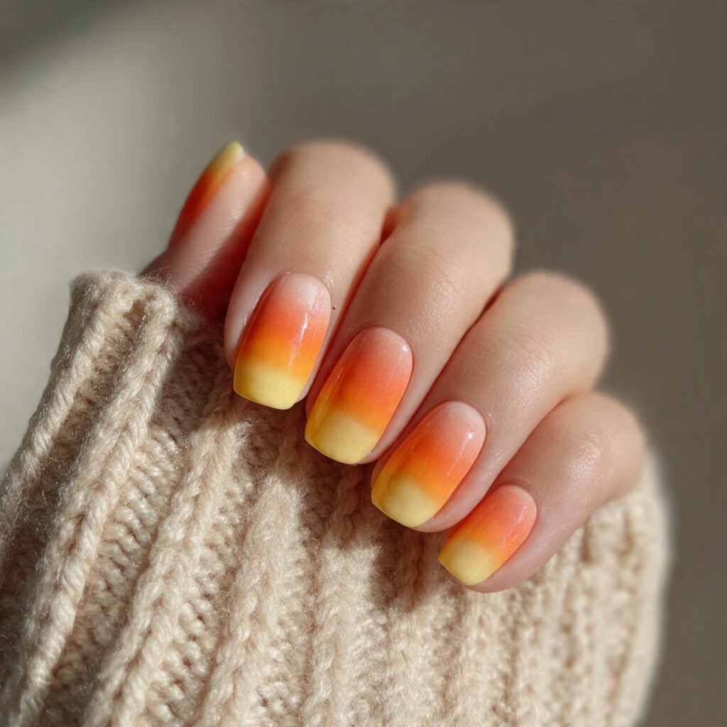 candy corn gradient attractive nails