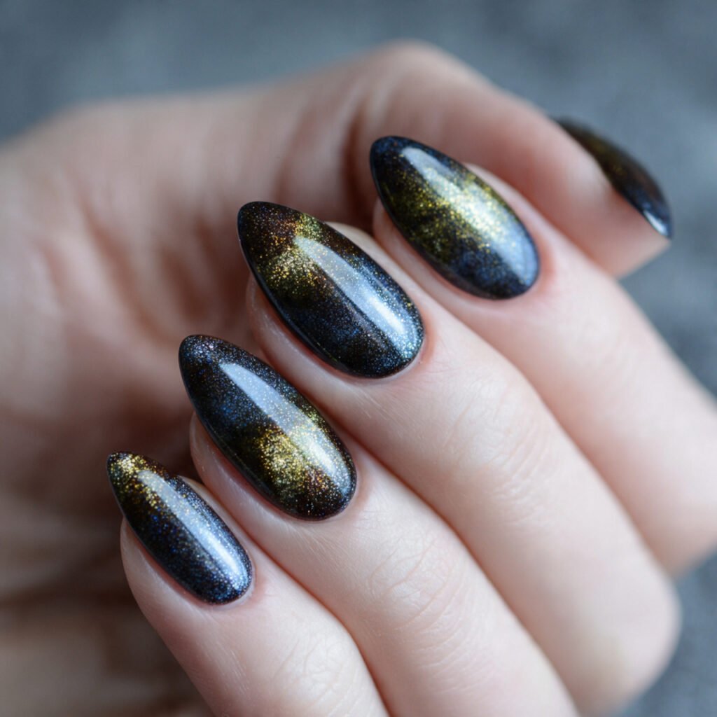 cat eye accent nails 1 2 shimmer nails