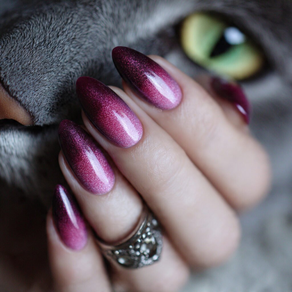 cat eye ombre nails fade the magnet