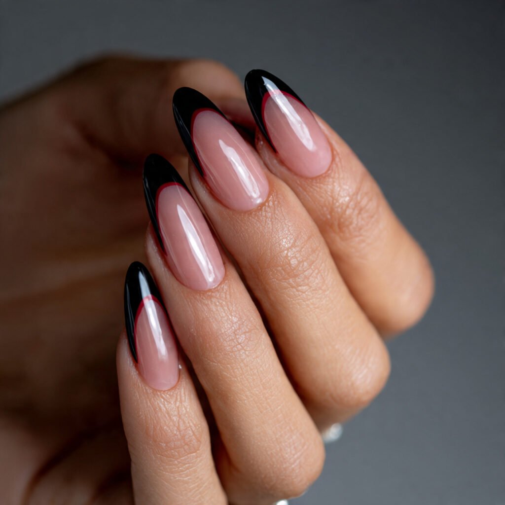 chic black micro french sharp minimal high fashion