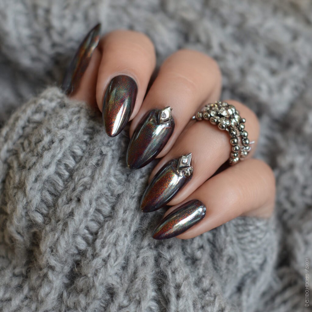chrome accent nails 1 2 nails only attractive
