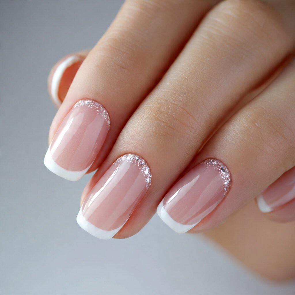 classic french manicure with a twist natural