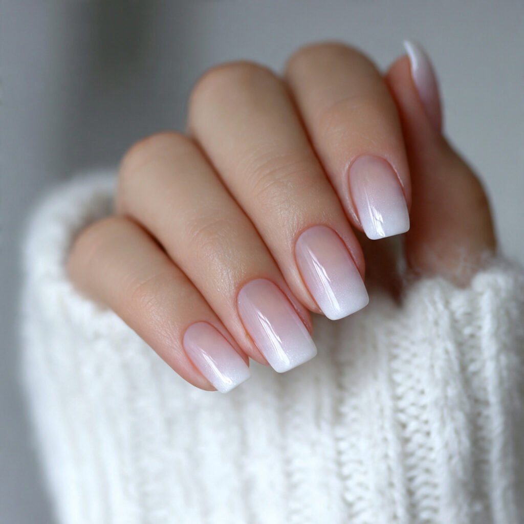 classic nude to white ombre decent looks
