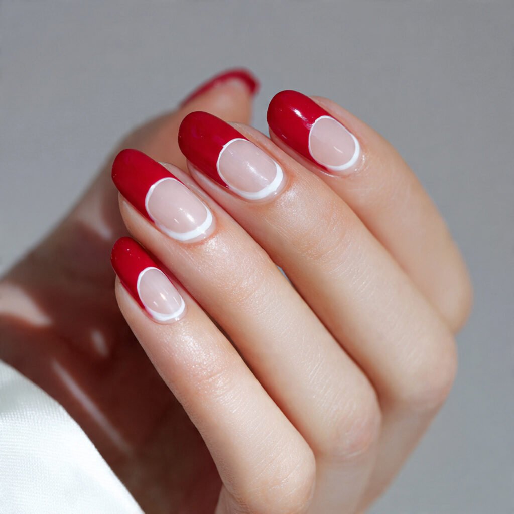classic red white french tips cool