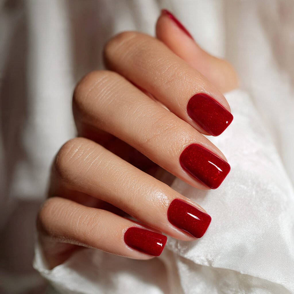 classic red with a gel glass finish natural