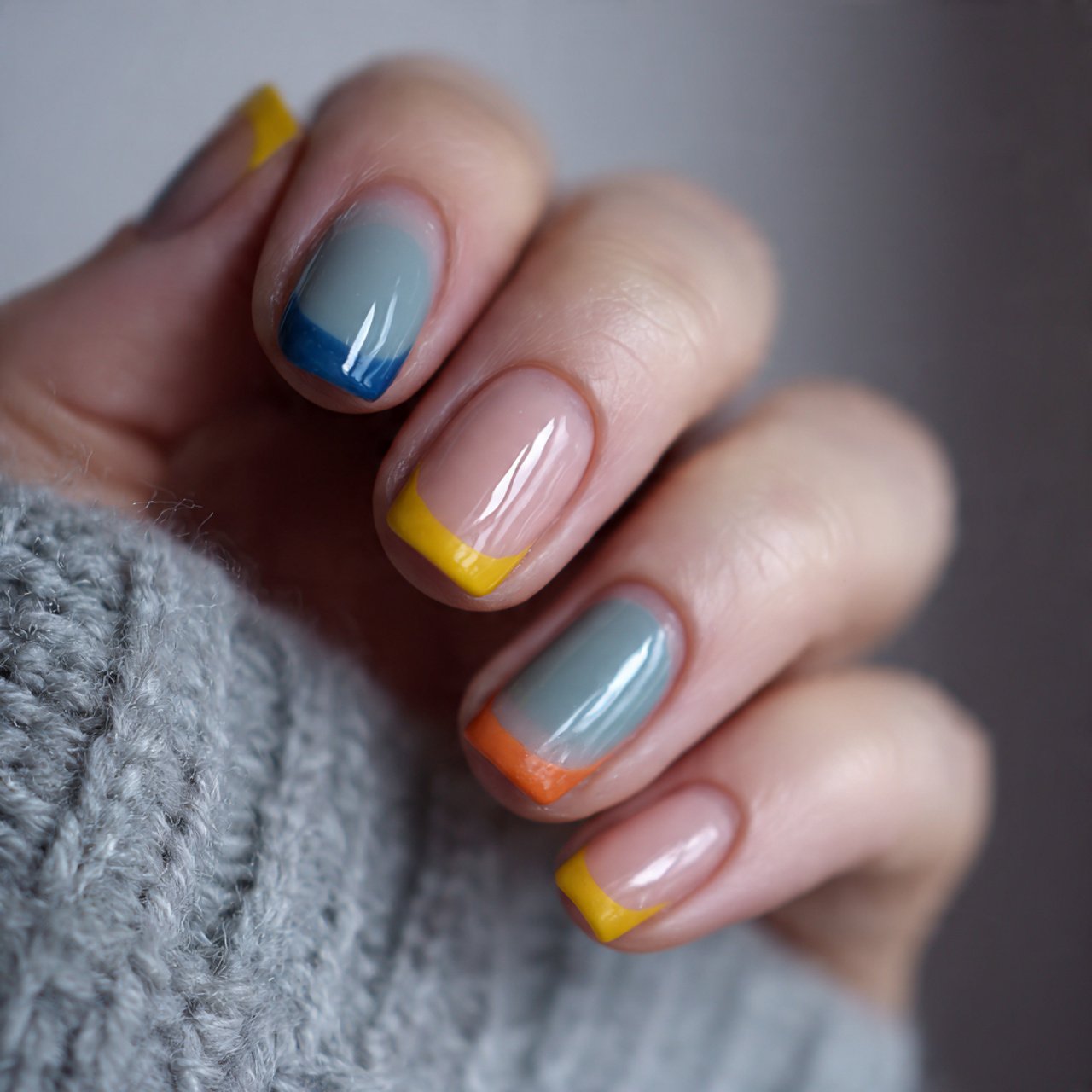 color block french two tone tips modern and clean