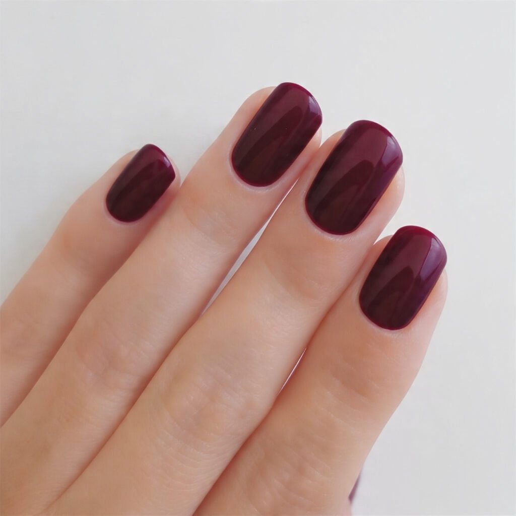 deep burgundy wine nails natural looks nail 1