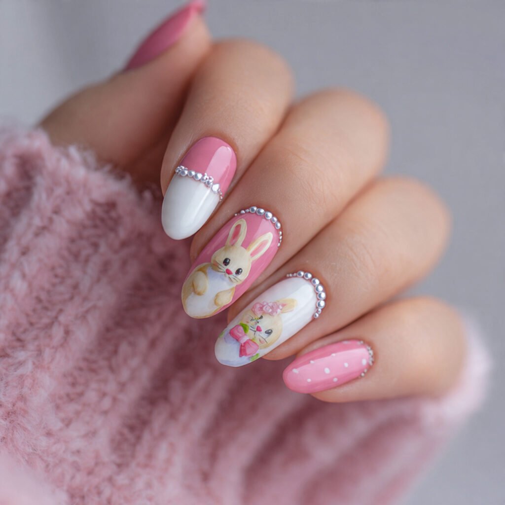 easter bunny nail art