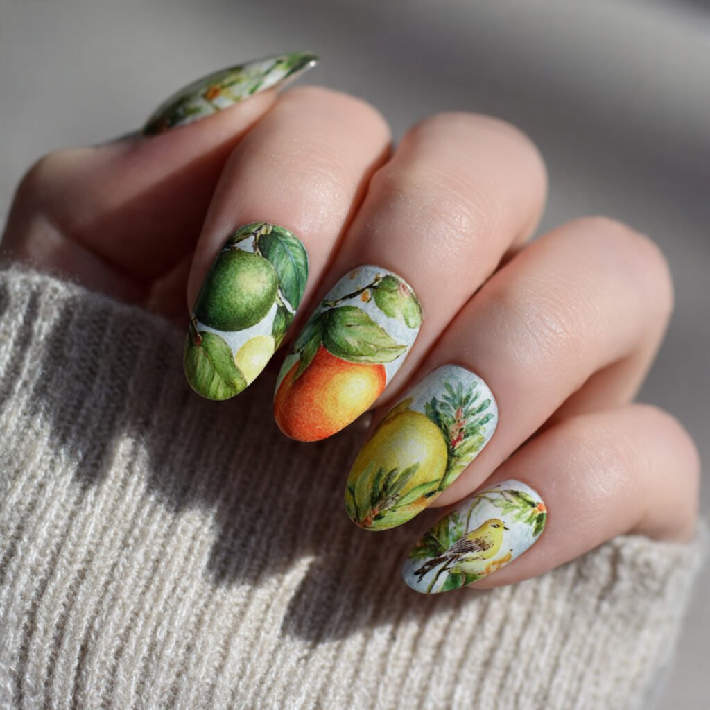 easter egg decals nature looks nails