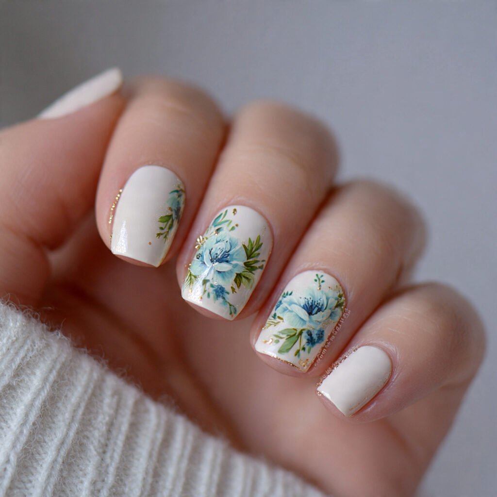 easter floral accent nails decent looks nails