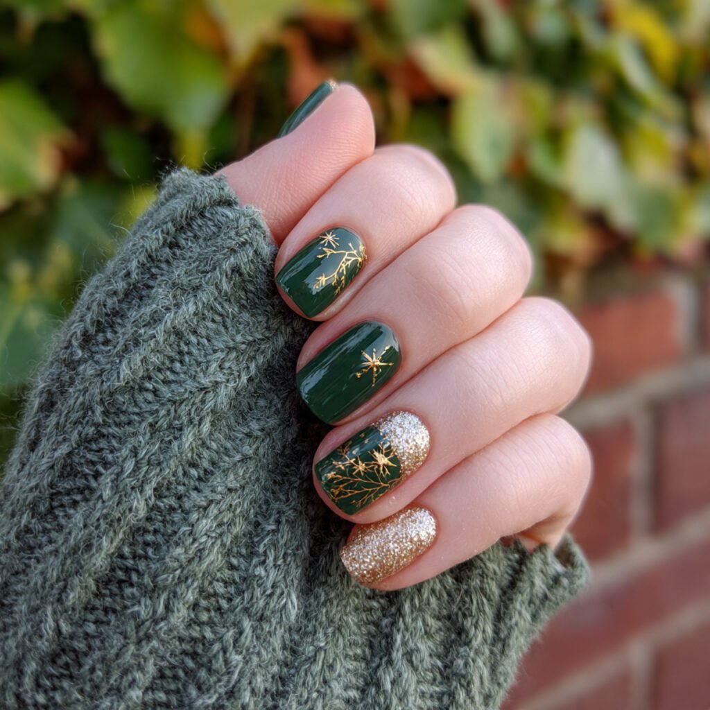 evergreen gold star accents festive adjacent still