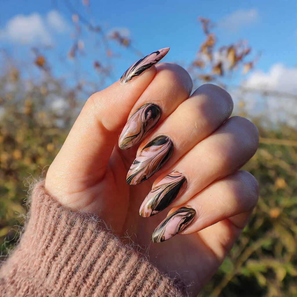 fine line swirls stiletto modern artsy still wearable