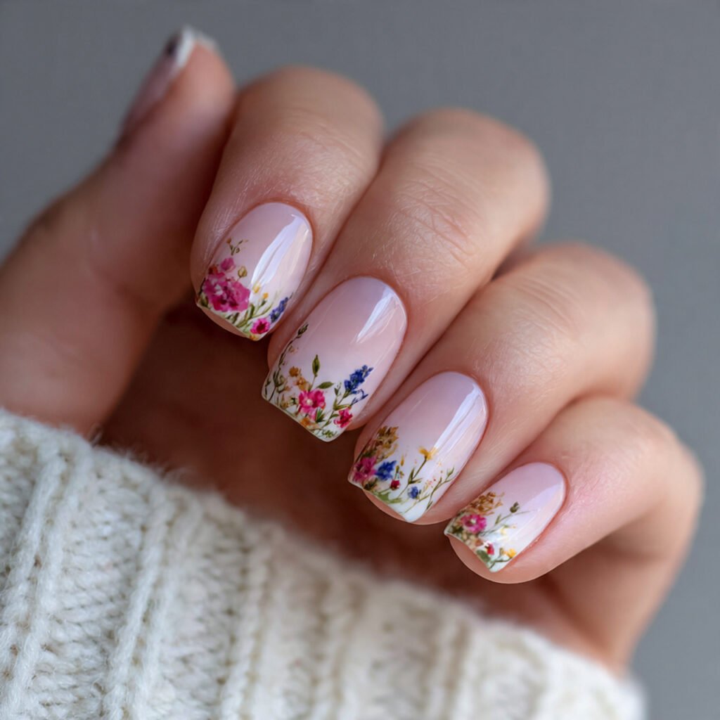 floral accent nails nature and decent nails