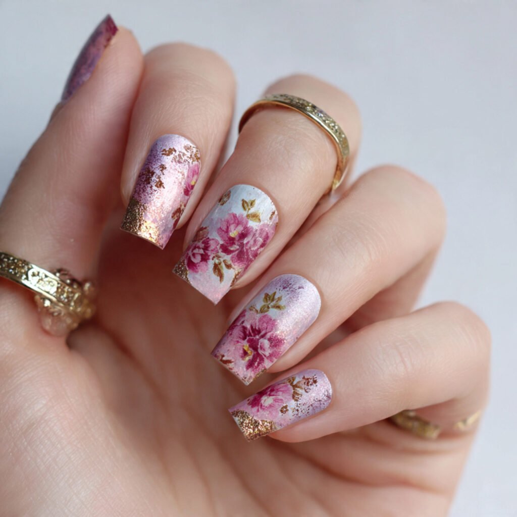 floral nail art