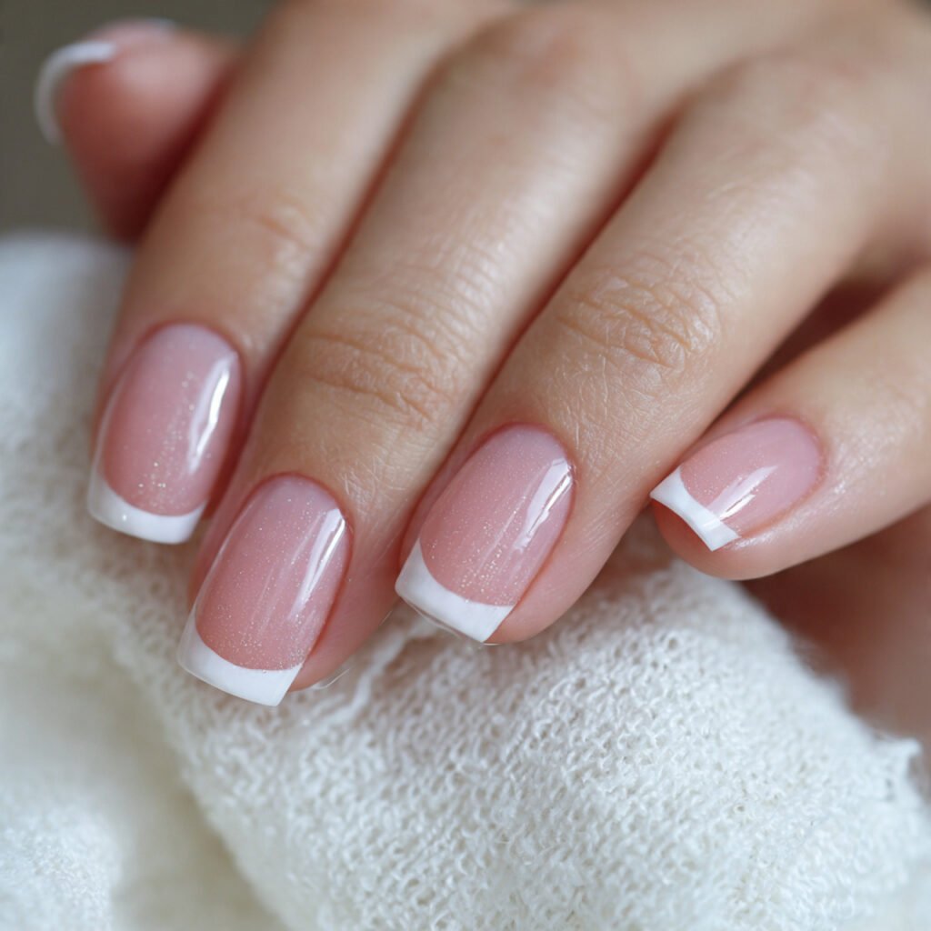 french gel nails with a micro tip