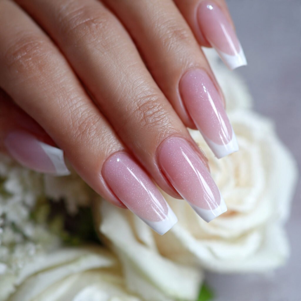 french tip coffin acrylics modern classic natural