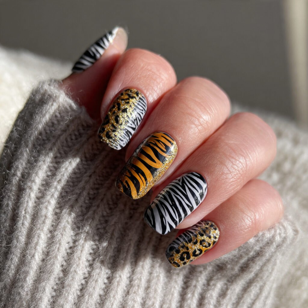 funky animal print mix zebra leopard