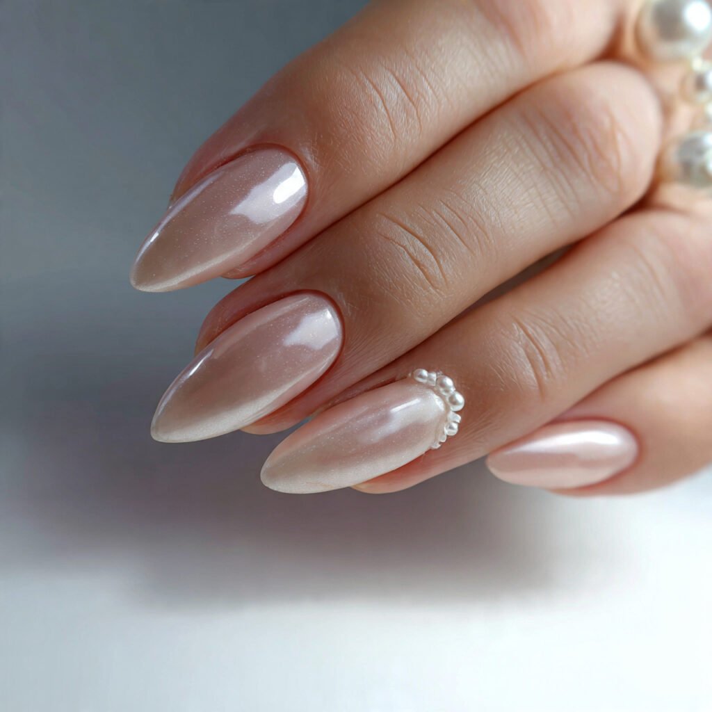 glazed pearl trendy nails create natural looks
