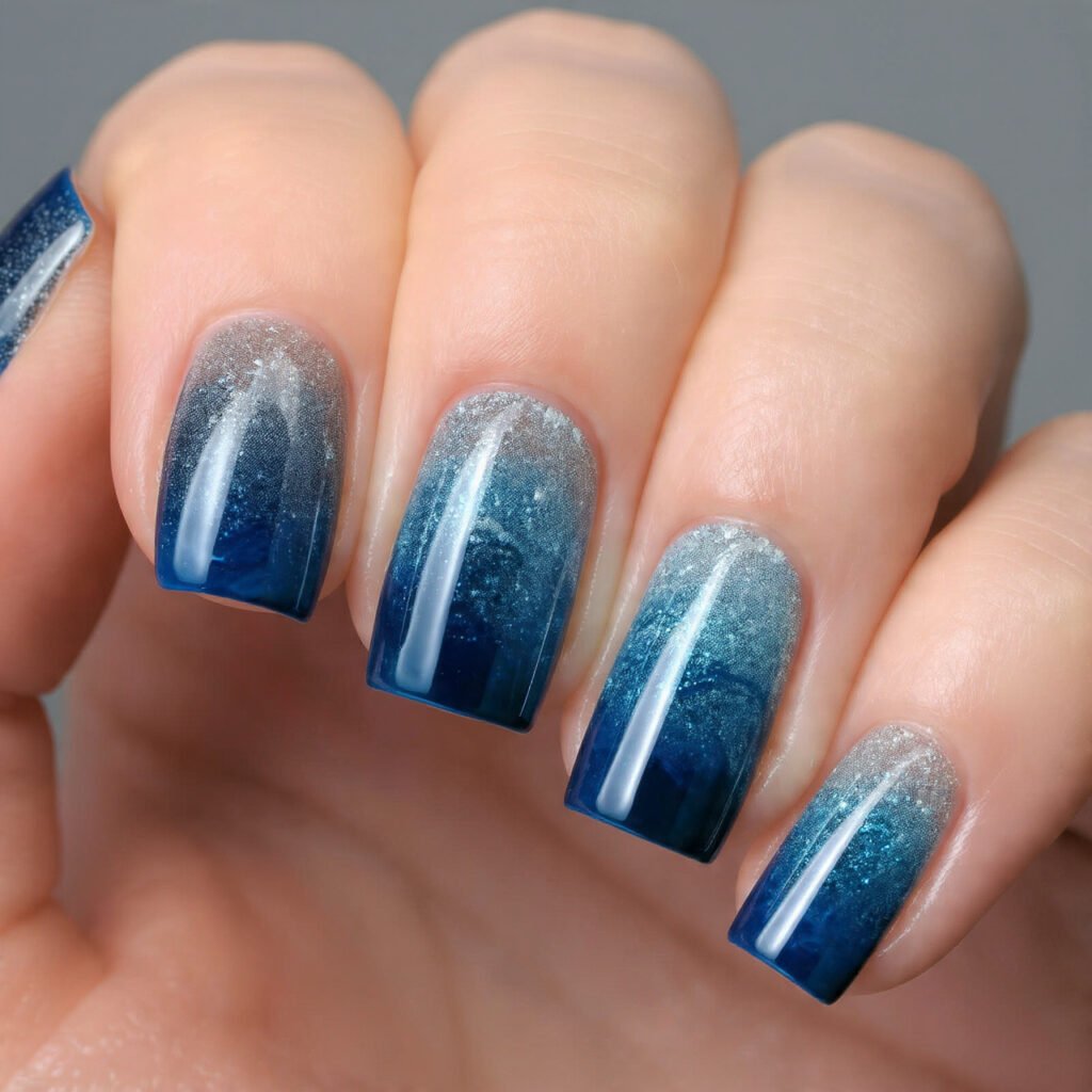 glitter fade sea sparkle tips nails art