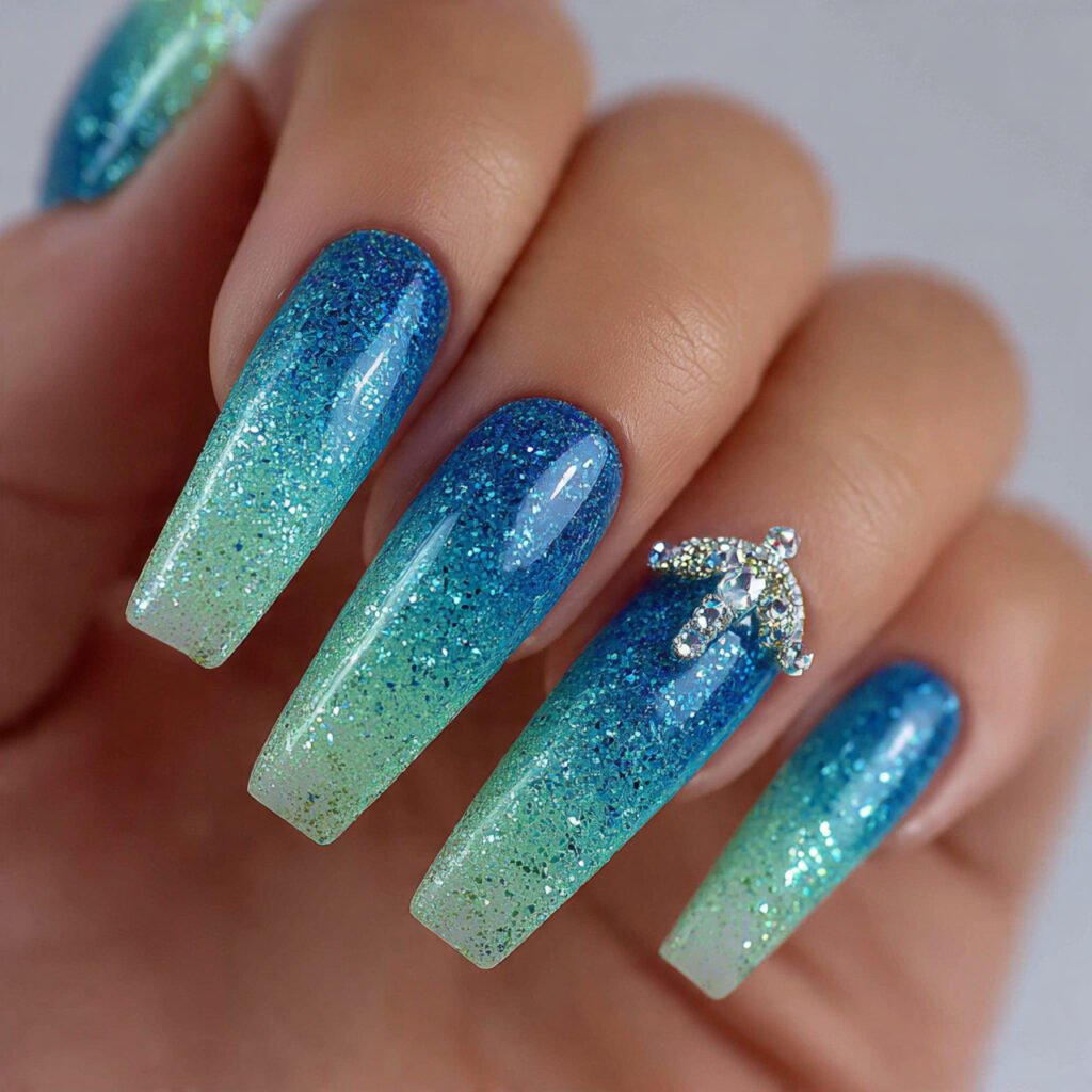gradient glitter nails cool looks nails
