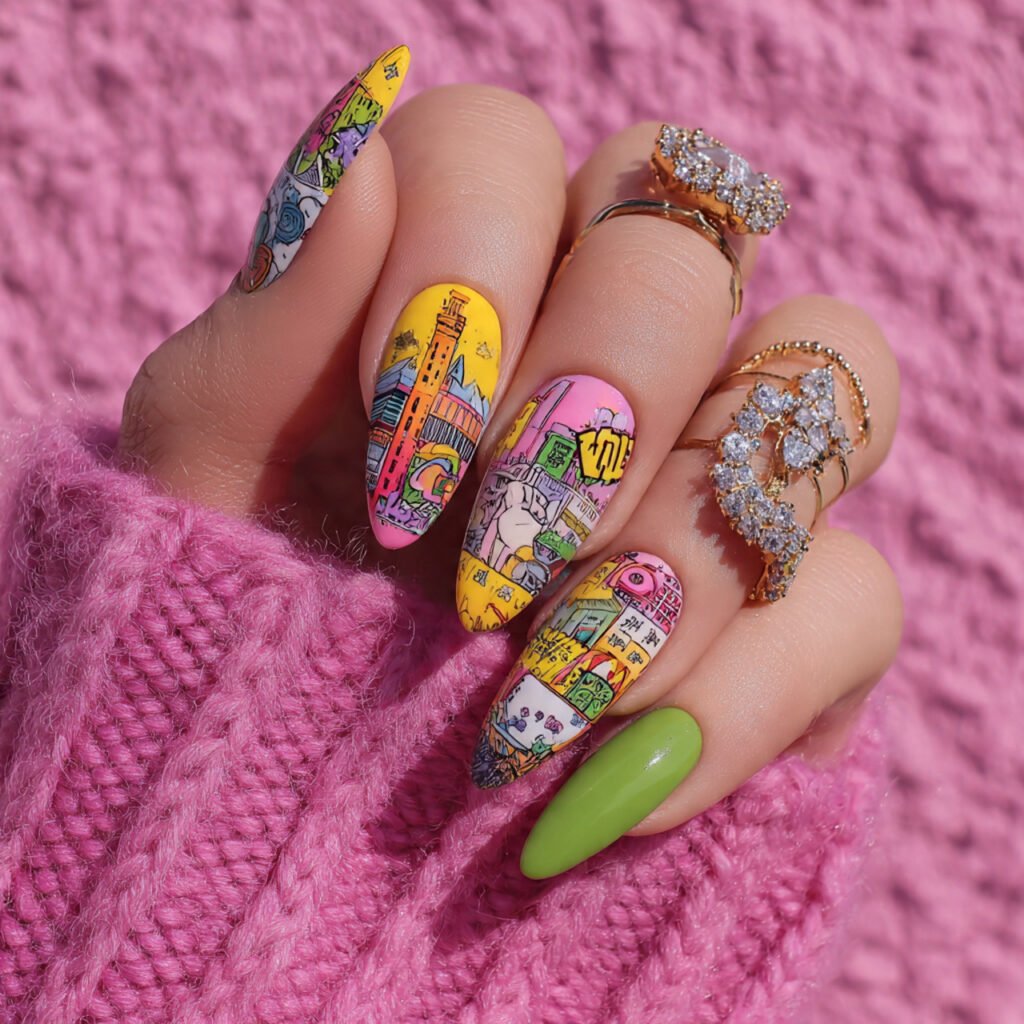 graffiti inspired swag nails beautiful looks nails