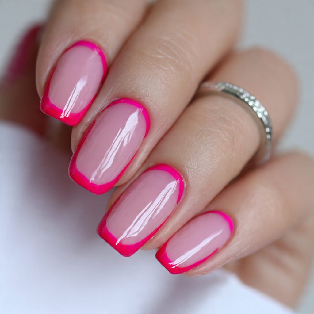 hot pink accent tips fun not overwhelming