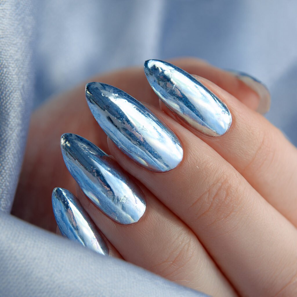 icy blue chrome glaze frosted shine photo ready