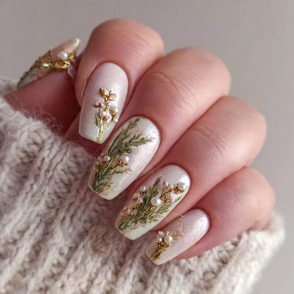 ivory and pearl ombre nature looks nails