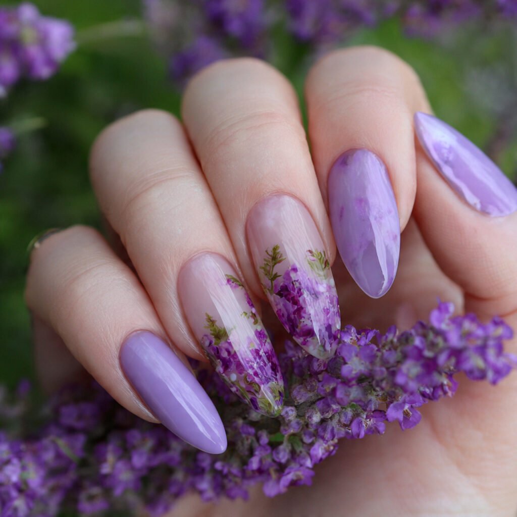 lilac jelly nails sheer glossy nature