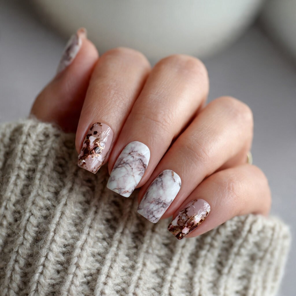 marble tortoise accent nails