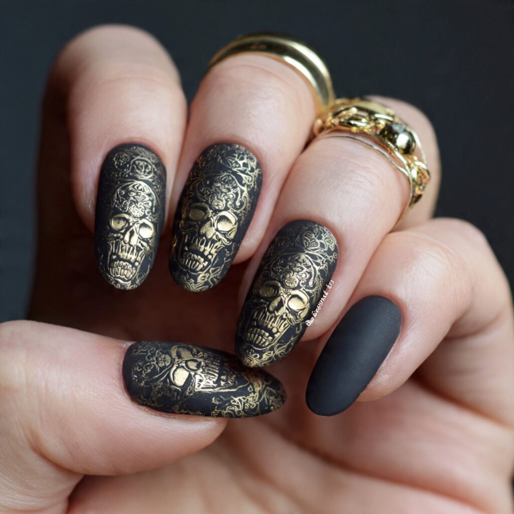 matte black and gold skulls decent looks