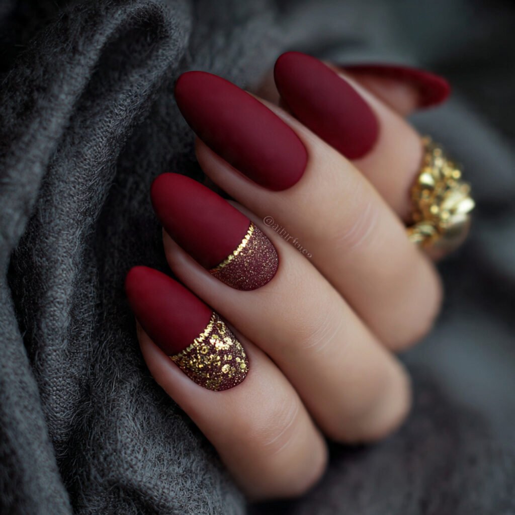 matte red with gold accents attractive looks