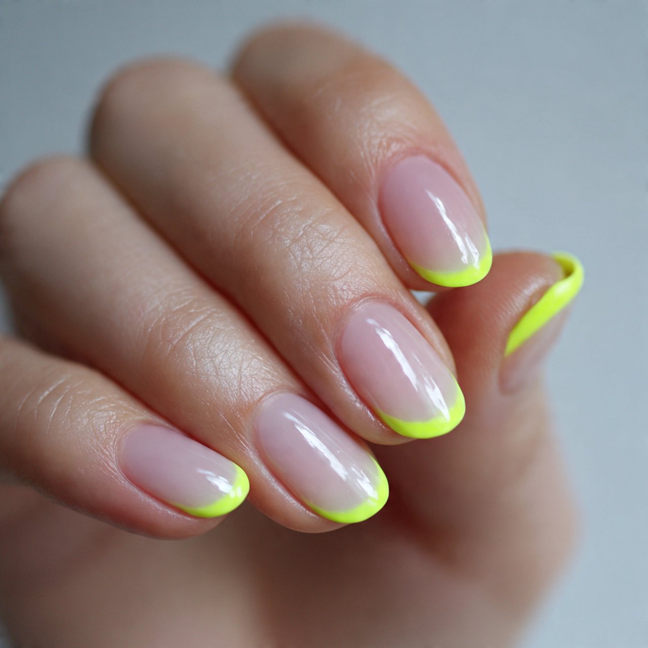 micro french in neon tiny tip big summer