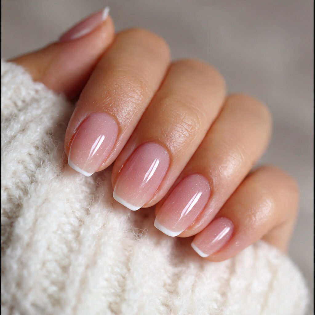 micro french tip nails ultra thin natural nails