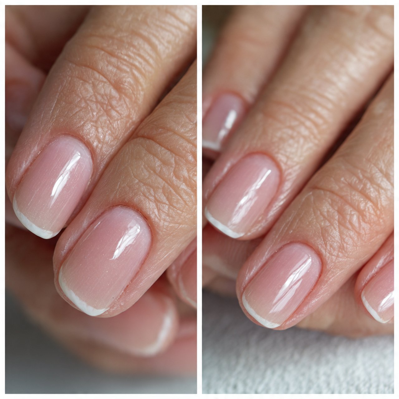 micro french tips modern french natural nails