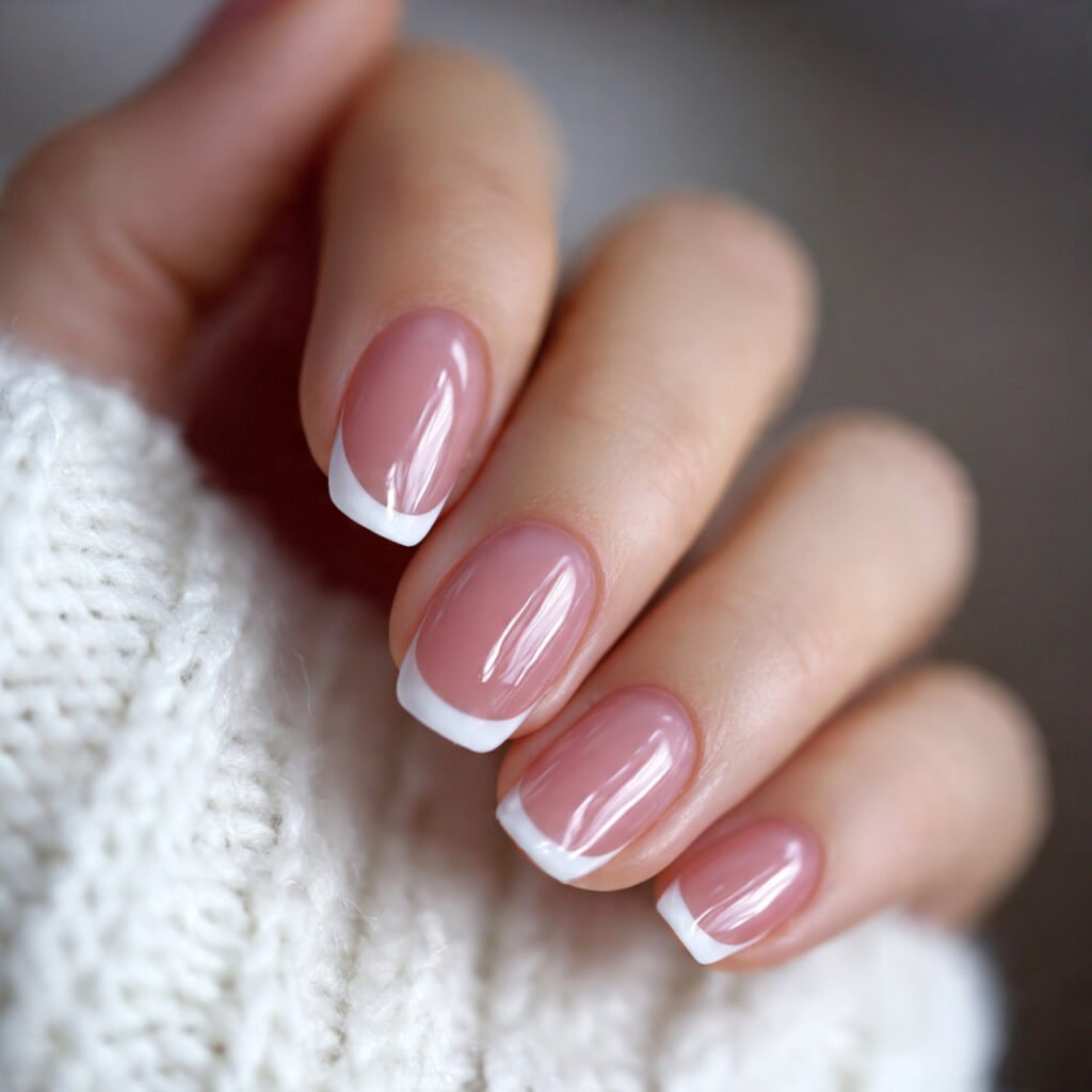 micro french tips ultra thin and modern make