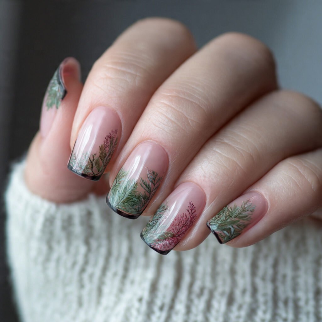 micro french tips white or cream nature background